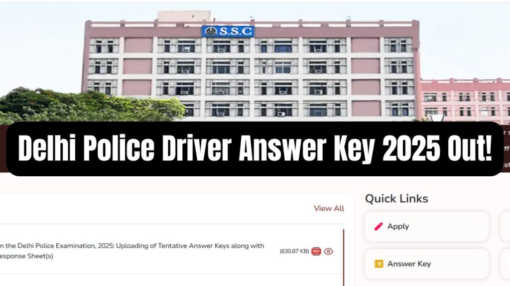 Delhi Police Driver Answer Key 2025