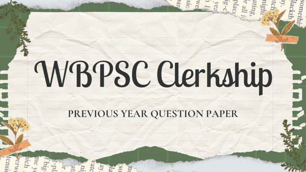 WBPSC Clerkship Mains Question Paper