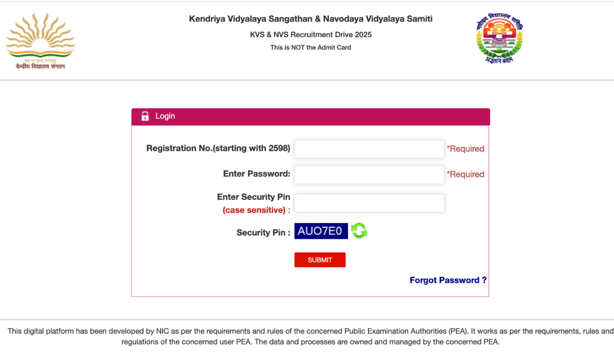 KVS NVS Admit Card 2026
